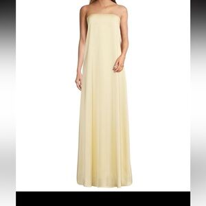 Butter yellow Strapless Flowy dresss